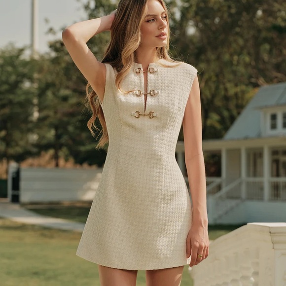 NWT Tweed Sleeveless Mini Dress - Picture 1 of 10